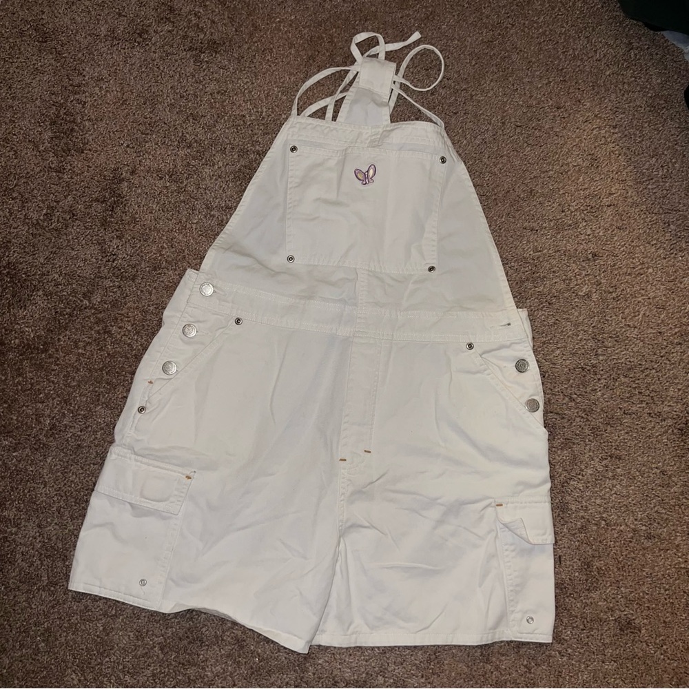 Disney Cream Jumpsuit with Butterfly Embroidery